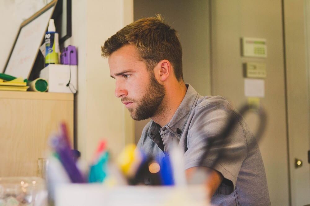 Professional working on a computer